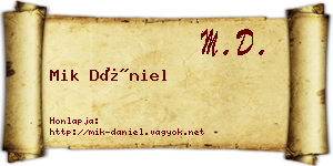 Mik Dániel névjegykártya